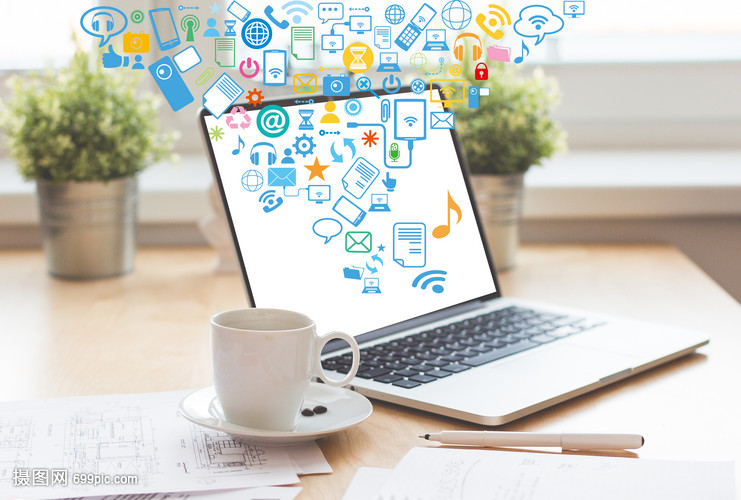 電腦辦公中的商務(wù)數(shù)據(jù)圖案與計(jì)算機(jī)應(yīng)用